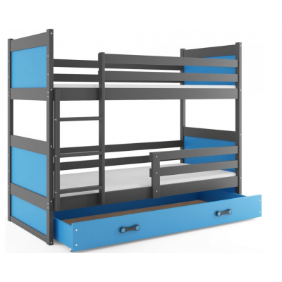 Poschodová posteľ Rico sivo-modrá 200cm x 90cm 